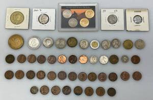 lot 53 image: Misc. Foreign Coins And More (Some In Protective Sleeves)