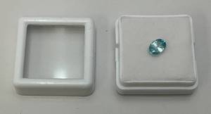 lot 237 image: Lab Created 1.14 CT Blue Zircon Oval (In Protective Case)