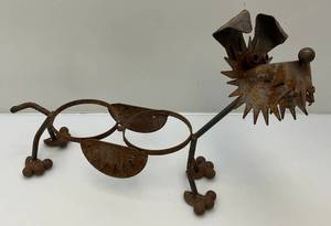 lot 244 image: Heavy metal Dog Garden Planter Sculpture