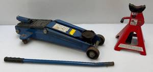 lot 249 image: Heavy Hydraulic Floor Jack & Jack Stand