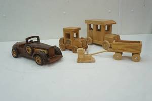 lot 2 image: Wooden Toy Cars