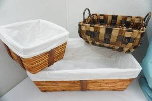 lot 44 image: Decorative Storage Baskets (3ct)