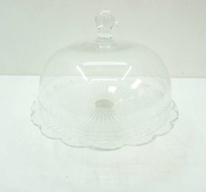 lot 56 image: Vintage Glass Cake Plate & Cover