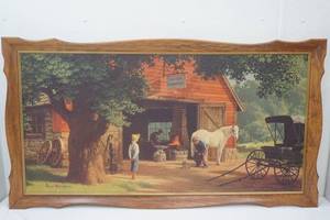 lot 140 image: Horse And Buggy Days 1968 Vintage Framed Print