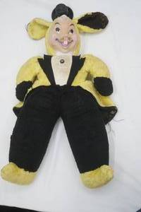 lot 169 image: Vintage Rubber Faced Bunny 32 long with hat