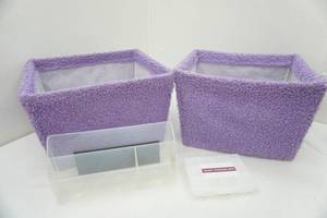 lot 170 image: Purple Organizing Baskets, Craft Organizer, Magnetic Letter Organizer for Fridge