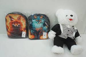 lot 191 image: NEW Mini Backpacks 12x9 (2ct) & Snowflake Teddy Bear 2023