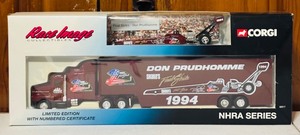 lot 34 image: Vintage Race Image Collectibles NHRA Series Limited Edition164 Scale Die-Cast Transporter Dragster by Corgi