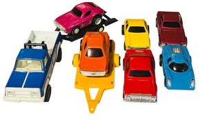 lot 118 image: Vintage 70s - 80s Press Steel Tonka Trucks and Cars and Trailers