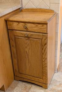 lot 17 image: Oak Waste Bin Cabinet