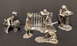 lot 22 image: Michael Rickter Pewter Children Figurines