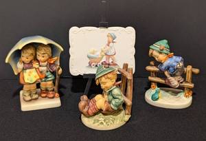 lot 52 image: Vintage Hummel Figurines and Plaque