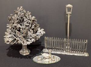 lot 55 image: Michael Rickter Pewter Tree and Landscape Decor