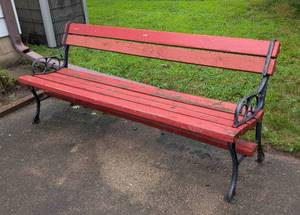 lot 30 image: Large Painted Wood Bench