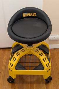 lot 170 image: DeWalt Rolling Shop Stool