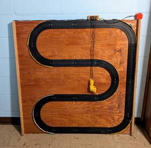 lot 175 image: Makeshift Wood Panel Racetrack