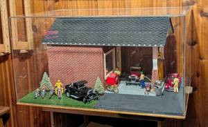 lot 196 image: Awesome Service Station Model Car Diorama