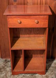 lot 208 image: Small Vintage Wood Storage Table