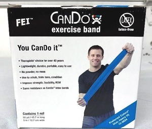 lot 43 image: NEW FEI CanDo Latex-Free Exercise Band  Blue, Heavy Resistance (Level 4)  60 Yards Long x 5 Wide, Durable & Portable, No Powder or Mess  Ideal for Physical Therapy, Rehab, Strength Training, Flexibility & Range of Motion Exercises