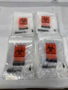 lot 47 image: Bulk Lot of NEW Biohazard Specimen Bags  Durable, Safe Transport with Prominent Biohazard Symbol, Document Compartment & Storage Check Boxes  Perfect for Labs, Clinics, Hospitals & Healthcare Facilities Or Perfect for Upcoming Halloween Parties