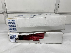 lot 66 image: NEW box of 33-Gallon Biohazard Trash Liners  Yellow & Red, Durable & Heavy-Duty, Ideal for Medical, Lab, Commercial, or General Waste Use  Keep Waste Contained Safely  Open Box