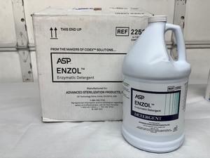 lot 111 image: Lot of 3 NEW 1-Gallon ASP ENZOL Enzymatic Detergent REF 2252. Designed for pre-soaking & cleaning medical instruments including endoscopes. Removes organic matter, low-foaming, easy rinse.