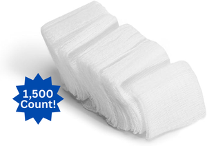 lot 94 image: New Case of MediChoice All-Purpose Gauze Sponges 1,500 Count of 2x2, Non-Woven, Sterile, Soft RayonPolyester Blend  Highly Absorbent, Low Lint, Ideal for Wound Cleaning, Prepping, Ointment Application & General Clinical Use