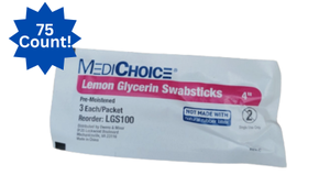 lot 92 image: NEW Case of MediChoice Lemon Glycerin Swabsticks, 4  10 Boxes of 75 Pre-Moistened, Latex-Free Swabs (750 Total)  Perfect for Oral Care & Dry Mouth Relief