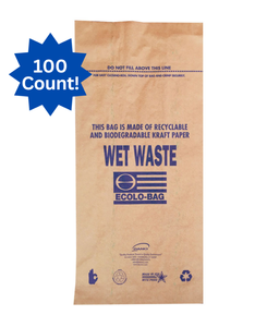 lot 106 image: MSRP $400 100 NEW Dano ECOLO-BAG 30-Gallon Wet Waste Bags Heavy-Duty Compost & Yard Bags Biodegradable Kraft paper, tear-resistant, self-standing design. Perfect for Fall leaves, compost, and garden cleanup Grab yours for the upcoming season