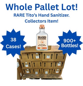 lot 26 image: MSRP $9000 HUGE Pallet (38 Cases) Titos Hand Cleanser 900 375 mL Bottles  Rare Collectible from Covid Era, Produced by Titos Handmade Vodka  Perfect for Bulk Use, Collectors, or Resale  Dont Miss Out on This Unique Find