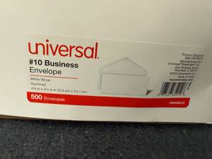 lot 54 image: 500 Univeral #10 Business Envelopes