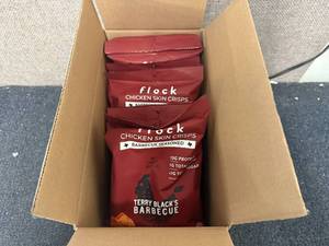 lot 132 image: 8 Bags of Flock Chicken Skin Crisps - Barbecue