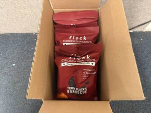 lot 133 image: 9 Bags of Flock Chicken Skin Crisps - Barbecue
