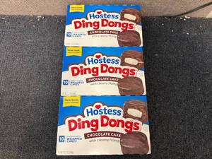 lot 230 image: 3 Packs of Hostess Ding Dongs