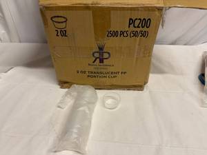 lot 86 image: 2500x 2oz Translucent Portion Cups