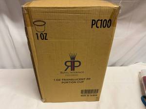 lot 92 image: 2500x 1oz Traslucent Portion Cups