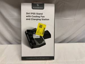 lot 123 image: 3in1 PS5 Stand. Cooling Fan & Charging Station