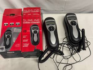 lot 131 image: 2x Slimeline Corded Handset Phones