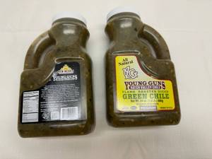 lot 159 image: 2x 24oz Young Guns Flame Roasted Diced Green Chili