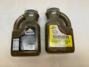 lot 162 image: 2x 24oz Young Guns Flame Roasted Diced Green Chili