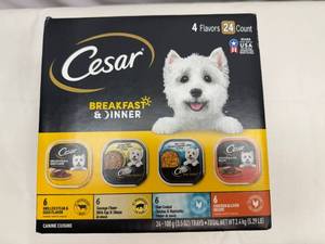 lot 184 image: 24x 3.5oz Cesar Breakfast & Dinner Dog Food