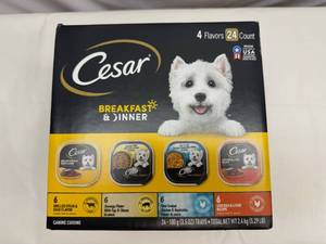 lot 186 image: 24x 3.5oz Cesar Breakfast & Dinner Dog Food