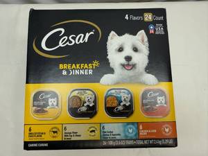 24x 3.5oz Cesar Breakfast & Dinner Dog Food