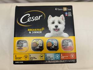 lot 189 image: 24x 3.5oz Cesar Breakfast & Dinner Dog Food