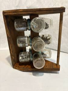 lot 19 image: Wood Hanging Nail Organizer