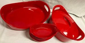lot 27 image: Rachael Ray Red Cookware Set