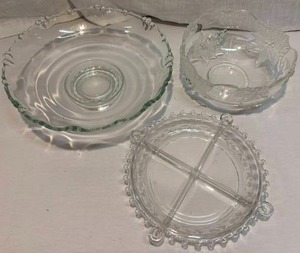 lot 54 image: 3 Glass Serving Pieces
