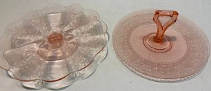 lot 96 image: Two Pink Depression Serving Plates
