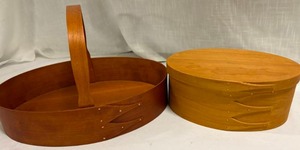 lot 116 image: Wooden Basket and Wooden Box