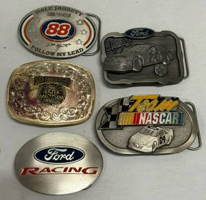 lot 122 image: NASCAR Belt Buckles